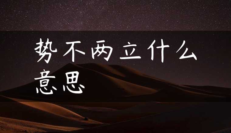 势不两立什么意思