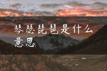 琴瑟琵琶是什么意思缩略图