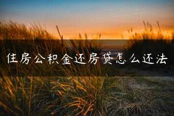 住房公积金还房贷怎么还法缩略图