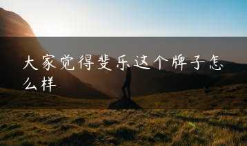 大家觉得斐乐这个牌子怎么样缩略图