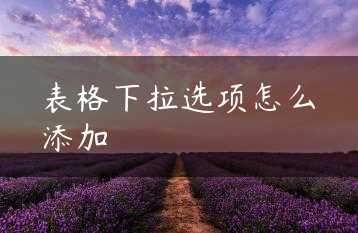 表格下拉选项怎么添加缩略图 表格下拉选项怎么添加缩略图