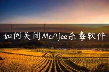如何关闭McAfee杀毒软件缩略图