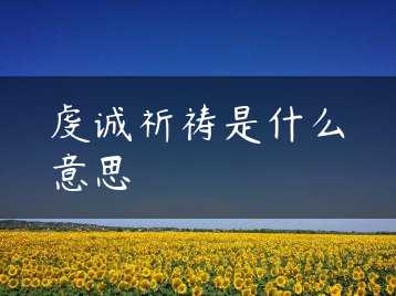 虔诚祈祷是什么意思缩略图