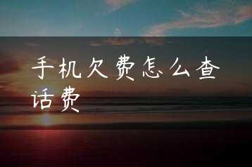 手机欠费怎么查话费缩略图