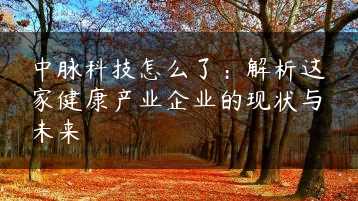 中脉科技怎么了：解析这家健康产业企业的现状与未来缩略图