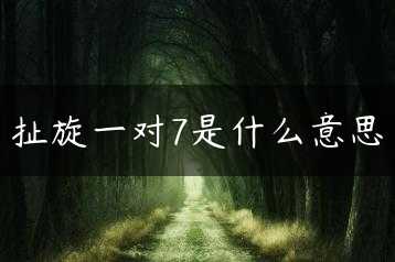 扯旋一对7是什么意思缩略图