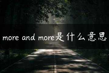 more and more是什么意思缩略图