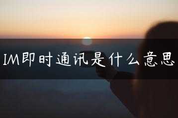 IM即时通讯是什么意思缩略图