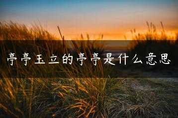 亭亭玉立的亭亭是什么意思缩略图 亭亭玉立的亭亭是什么意思缩略图