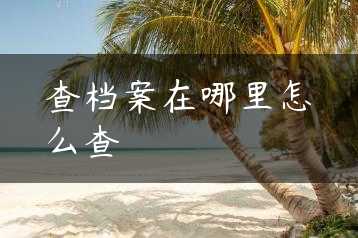 查档案在哪里怎么查缩略图