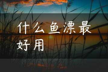 什么鱼漂最好用缩略图 什么鱼漂最好用缩略图