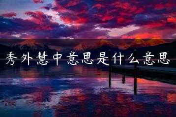 秀外慧中意思是什么意思缩略图