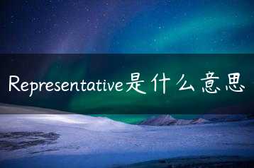 Representative是什么意思缩略图