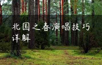 北国之春演唱技巧详解缩略图