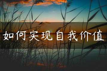 如何实现自我价值缩略图
