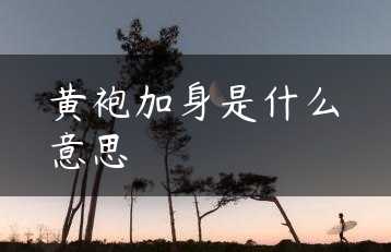 黄袍加身是什么意思缩略图