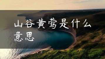 山谷黄莺是什么意思缩略图 山谷黄莺是什么意思缩略图