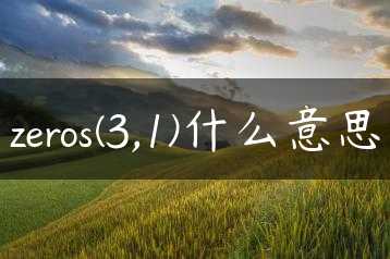 zeros(3,1)什么意思缩略图