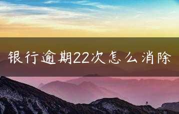 银行逾期22次怎么消除缩略图