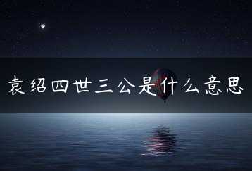 袁绍四世三公是什么意思缩略图