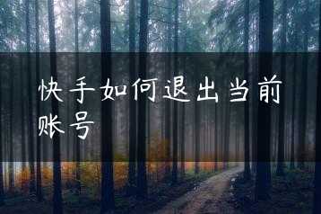 快手如何退出当前账号缩略图 快手如何退出当前账号缩略图