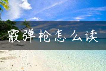 霰弹枪怎么读缩略图