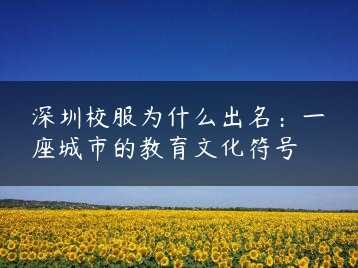 深圳校服为什么出名：一座城市的教育文化符号缩略图
