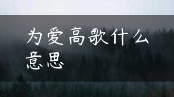 为爱高歌什么意思缩略图