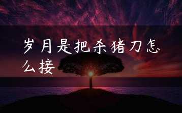 岁月是把杀猪刀怎么接缩略图