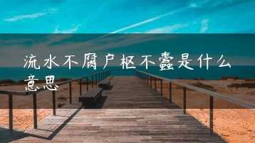 流水不腐户枢不蠹是什么意思缩略图 流水不腐户枢不蠹是什么意思缩略图
