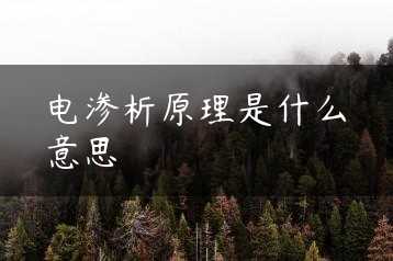 电渗析原理是什么意思缩略图