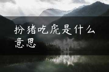 扮猪吃虎是什么意思缩略图 扮猪吃虎是什么意思缩略图