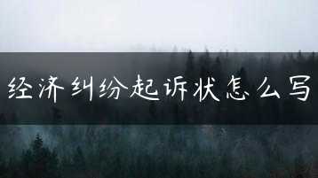 经济纠纷起诉状怎么写缩略图