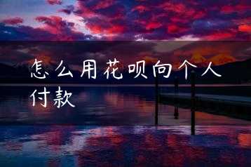 怎么用花呗向个人付款缩略图