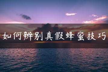 如何辨别真假蜂蜜技巧缩略图