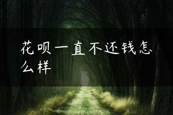 花呗一直不还钱怎么样缩略图