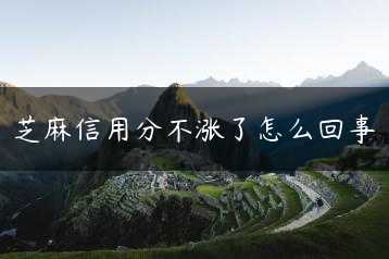 芝麻信用分不涨了怎么回事缩略图