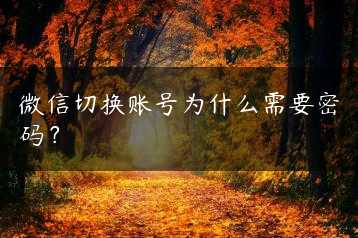 微信切换账号为什么需要密码？缩略图