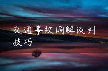 交通事故调解谈判技巧缩略图