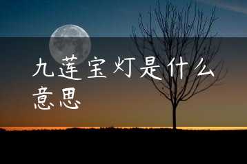 九莲宝灯是什么意思缩略图
