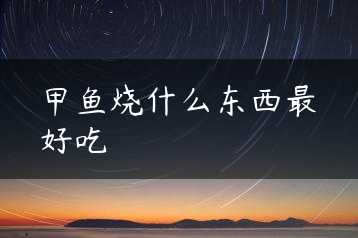 甲鱼烧什么东西最好吃缩略图