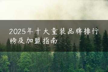 2025年十大童装品牌排行榜及加盟指南缩略图