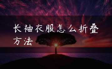 长袖衣服怎么折叠方法缩略图
