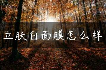 立肤白面膜怎么样缩略图