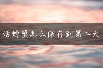 活螃蟹怎么保存到第二天缩略图