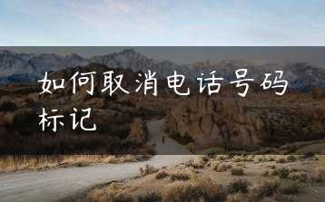 如何取消电话号码标记缩略图