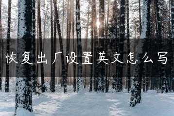 恢复出厂设置英文怎么写缩略图