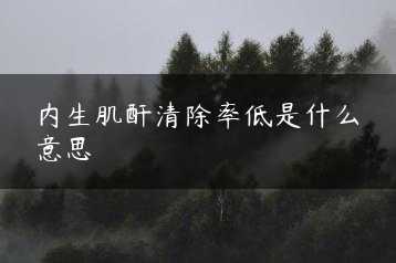 内生肌酐清除率低是什么意思缩略图